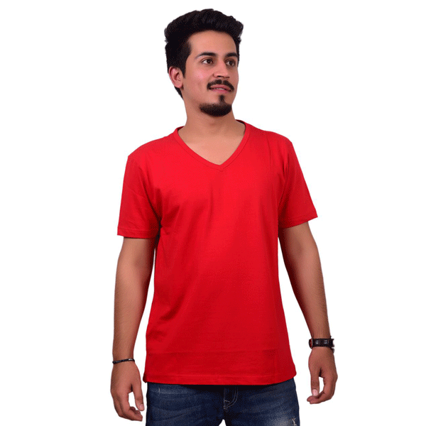 Ditto V Neck Plain T-shirt 710V06